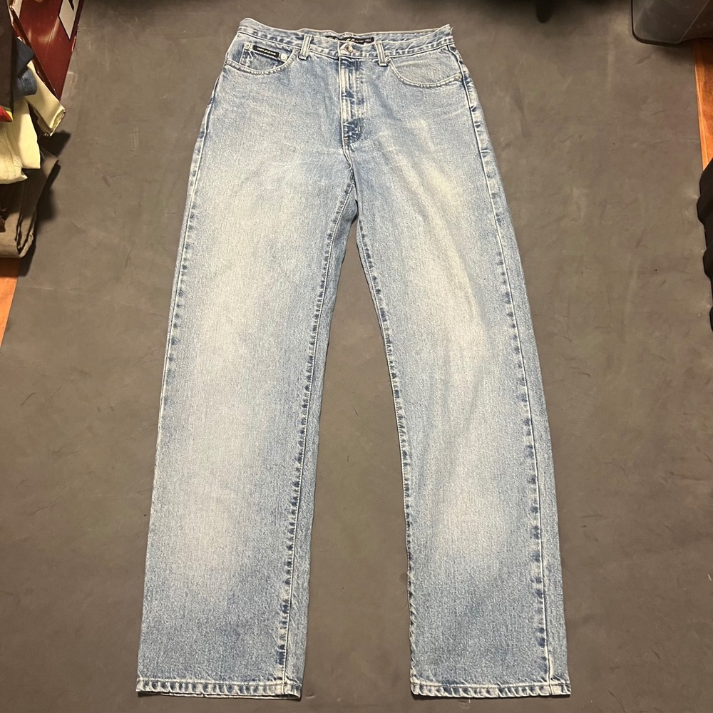 Vintage 90s DKNY Jeans Straight Leg Denim Mens 32x34 Light Wash Classic Pockets